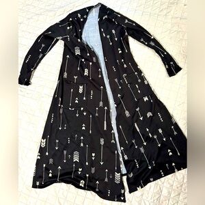 Lularoe Sarah cardigan black with arrows size small